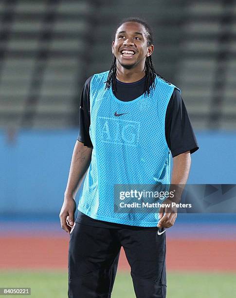 Anderson of Manchester United in action during a First Team Training Session ahead of the World Club Cup at Todorki Kawasaki on December 16 2008 in...