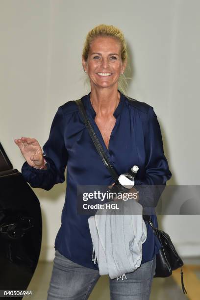 Ulrika Jonsson seen at the ITV Studios on August 29, 2017 in London, England.