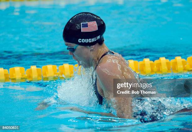 Natalie Coughlin of the USA during the Semi Final Heat 2 of the Women's 200m Individual Medley held at the National Aquatics Center during Day 4 of...