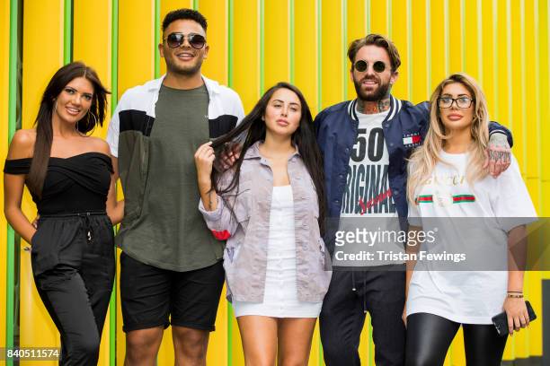 Abbie Holborn, Nathan Henry, Marnie Simpson, Aaron Chalmers and Chloe Ferry attend the Geordie Shore series 15 premiere photocall at MTV London on...