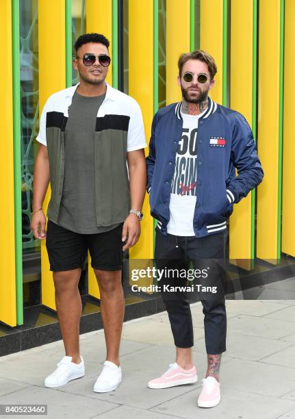 Nathan Henry and Aaron Chalmers attend the "Geordie Shore: Land of Hope and Geordie" series 15 Launch at the MTV HQ on August 29, 2017 in London,...