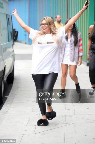 Chloe Ferry pictured outside the MTV Studios to promote a new series for Geordie Shore on August 29, 2017 in London, England.