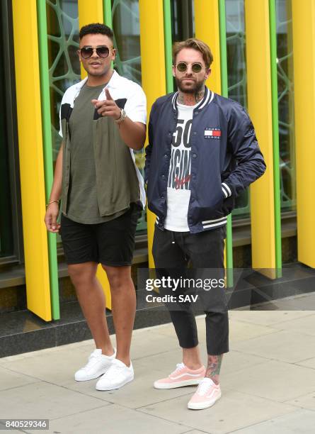 Nathan Henry and Marty Mckenna outside the MTV Studios to promote their new series sighting on August 30, 2017 in London, England.