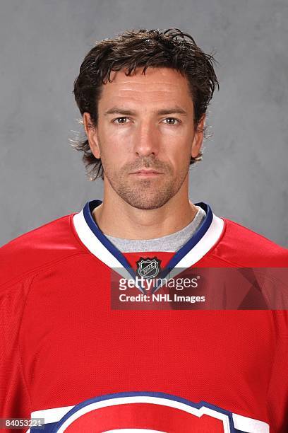 Patrice Brisebois of the Montreal Canadiens poses for his official headshot for the 2008-2009 NHL season.