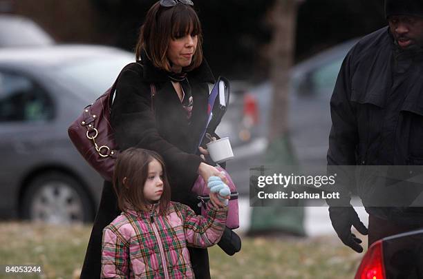 Patricia Blagojevich, wife of Illinois Governor Rod Blagojevich, and their daughter Annie Blagojevich leave their home December 16, 2008 in Chicago,...