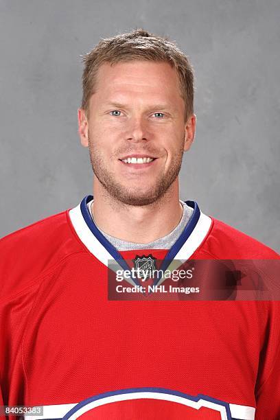 Saku Koivu of the Montreal Canadiens poses for his official headshot for the 2008-2009 NHL season.