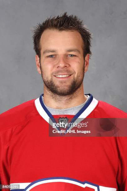 Guillaume Latendresse of the Montreal Canadiens poses for his official headshot for the 2008-2009 NHL season.