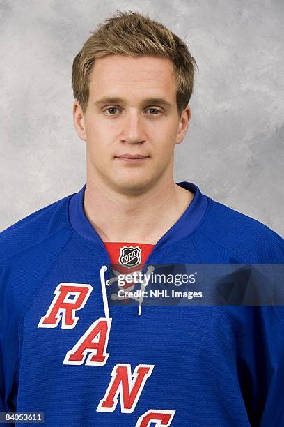 Lauri Korpikoski of the New York Rangers poses for his official headshot for the 2008-2009 NHL season.