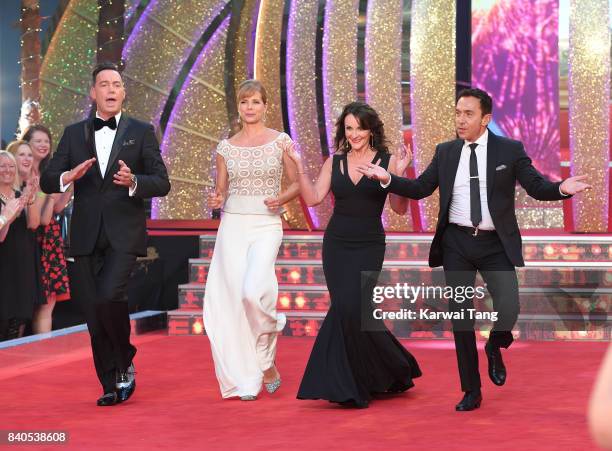 Craig Revel-Horwood, Darcey Bussell, Shirley Ballas and Bruno Tonioli attend the 'Strictly Come Dancing 2017' red carpet launch at Broadcasting House...