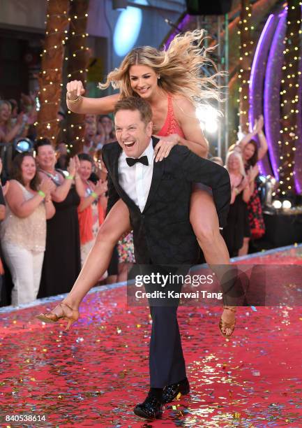 Brian Conley and Gemma Atkinson attend the 'Strictly Come Dancing 2017' red carpet launch at Broadcasting House on August 28, 2017 in London, England.