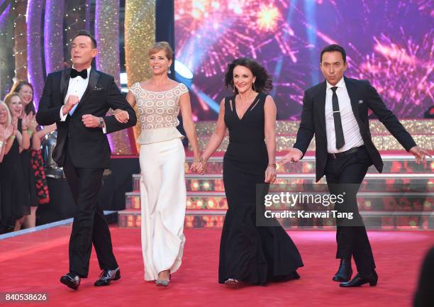 Craig Revel-Horwood, Darcey Bussell, Shirley Ballas and Bruno Tonioli attend the 'Strictly Come Dancing 2017' red carpet launch at Broadcasting House...