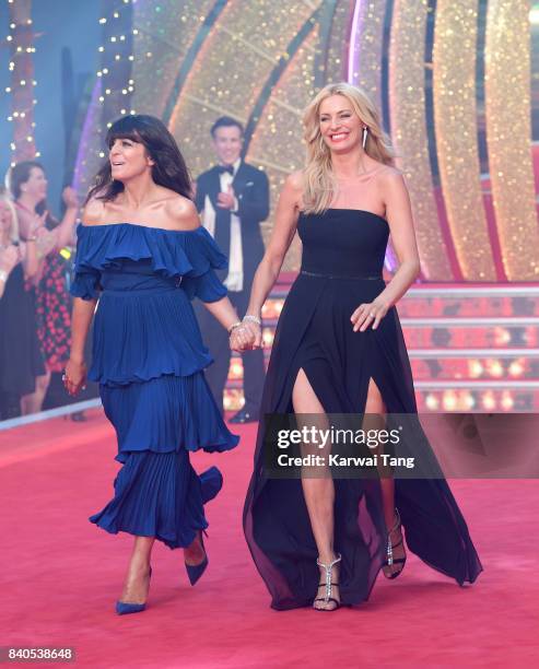 Claudia Winkleman and Tess Daly attend the 'Strictly Come Dancing 2017' red carpet launch at Broadcasting House on August 28, 2017 in London, England.