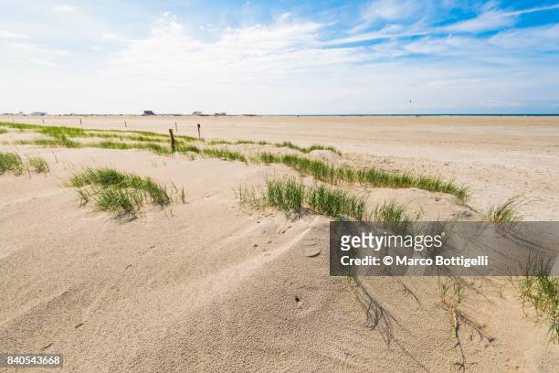 beach at sankt peter-ording, germany. - st peter ording stock pictures, royalty-free photos & images