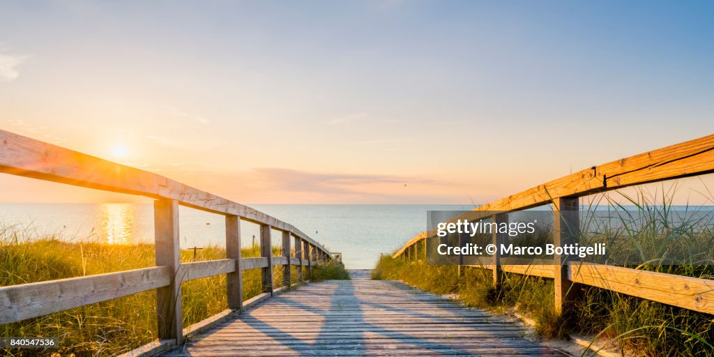 Walkway to the Baltic sea. Germany.