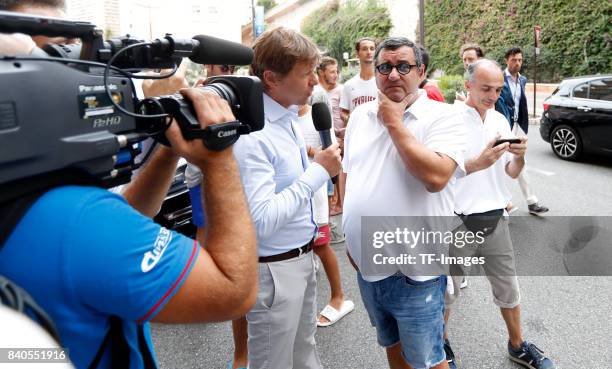 Mino Raiola looks on during the UEFA Champions League Group stage draw ceremony, at the Grimaldi Forum, Monte Carlo in Monaco, on August 24, 2017.