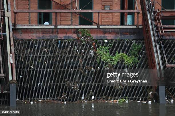 View of the pumping station on the 17th street canal is seen as New Orleans prepares for flooding from Hurricane Harvey on August 29, 2017 in New...