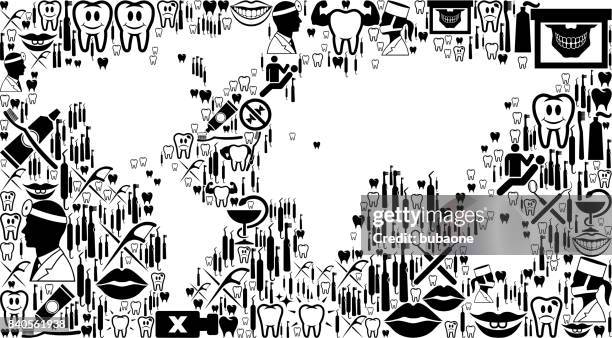 world map dentist and dental vector icon pattern - root canal stock illustrations