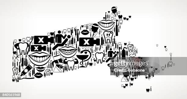 massachusetts dentist and dental vector icon pattern - root canal stock illustrations