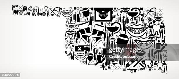 oklahoma dentist and dental vector icon pattern - root canal stock illustrations