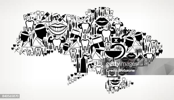 ukraine dentist and dental vector icon pattern - root canal stock illustrations