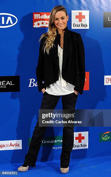 Carmen Jorda attends the 'Iker Vs Rafa' charity game to help against Malaria photocall at the Palacio de Deportes de la Comunidad de Madrid on...