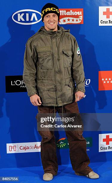 Sete Gibernau attends the 'Iker Vs Rafa' charity game to help against Malaria photocall at the Palacio de Deportes de la Comunidad de Madrid on...