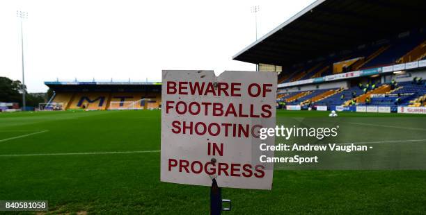 General view of Field Mill, home of Mansfield Town FC prior to the EFL Checkatrade Trophy Northern Section Group G match between Mansfield Town and...