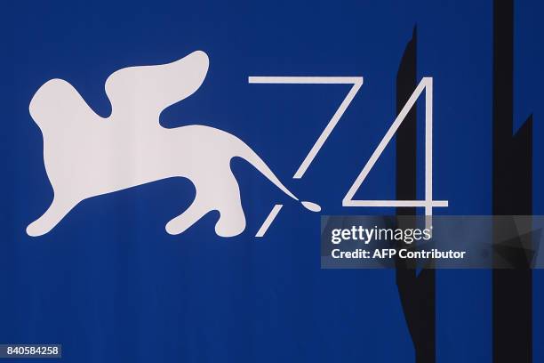 Picture shows a logo of the 74th Venice Film Festival on August 29, 2017 at Venice Lido on the eve of the opening ceremony. The 74th Venice film...