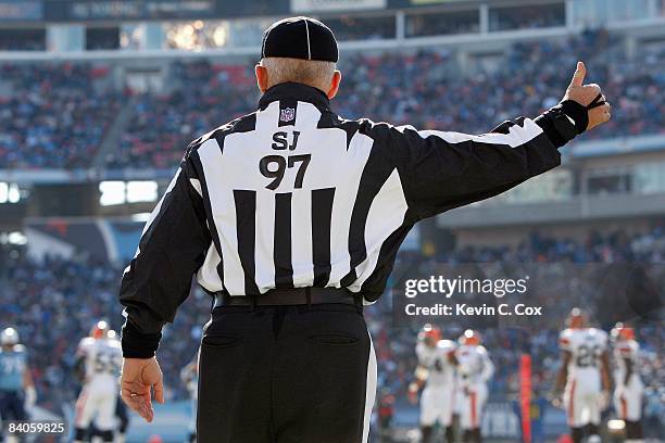 General view of a side judge taken during the game between the Tennessee Titans and the Cleveland Browns on December 7, 2008 at LP Field in...