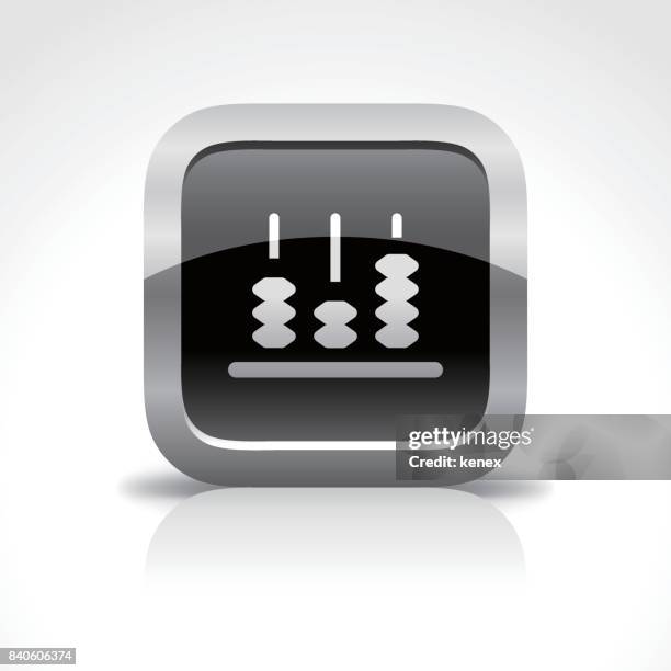 education abacus glossy button icon - accounting abacus stock illustrations