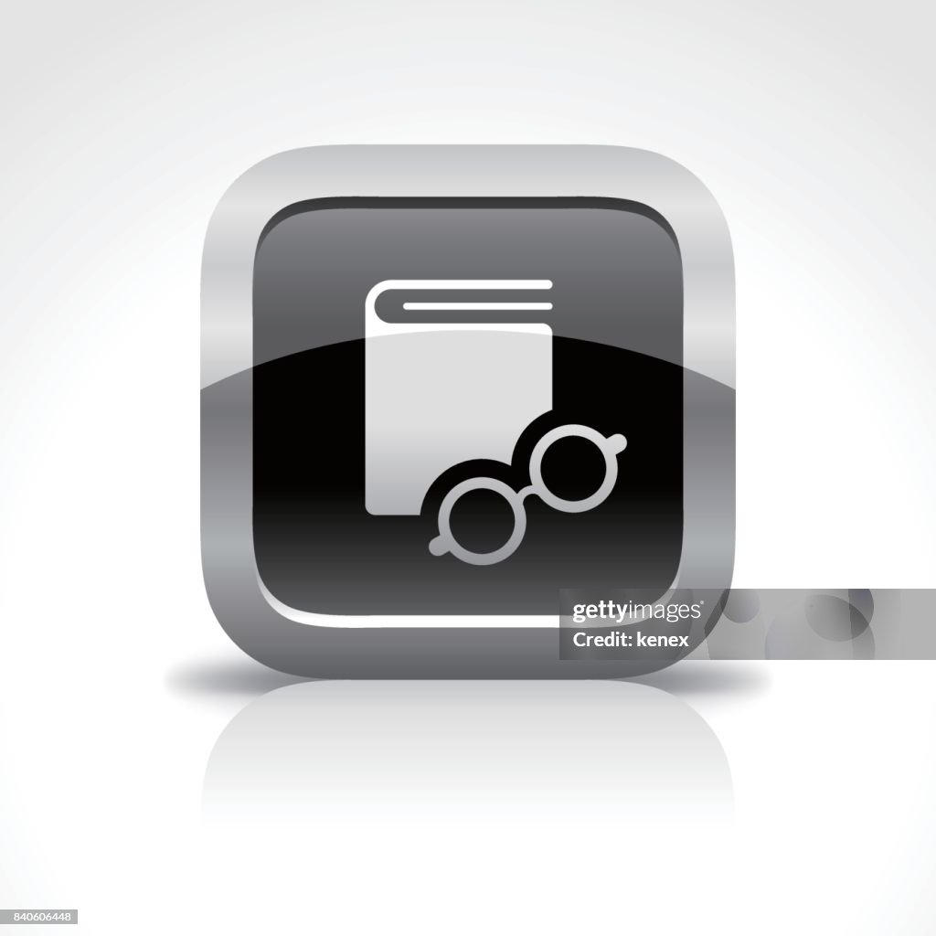 Utbildning läsning glansigt knappikon