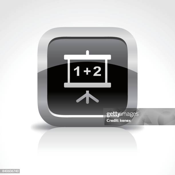 Education Teaching Whiteboard Glossy Button Icon High-Res Vector Graphic