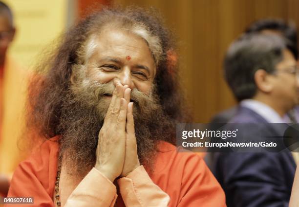 Headshot portrait of Swami Chidanand Saraswati, President of Parmarth Niketan , who participated in the event entitled "Conversation on Yoga for...