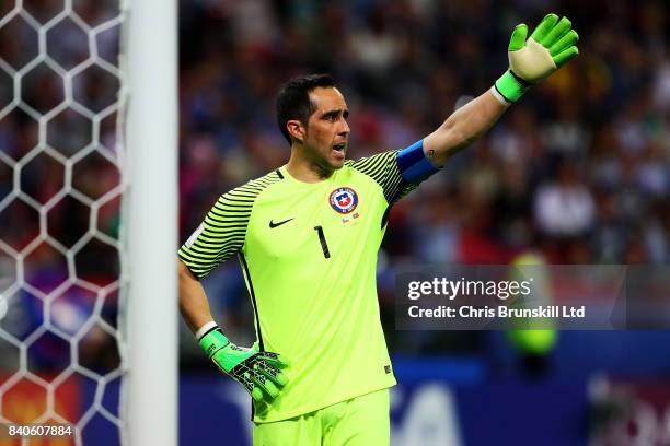 Claudio Bravo of Chile in action during the FIFA Confederations Cup Russia 2017 Semi-Final between Portugal and Chile at Kazan Arena on June 28, 2017...