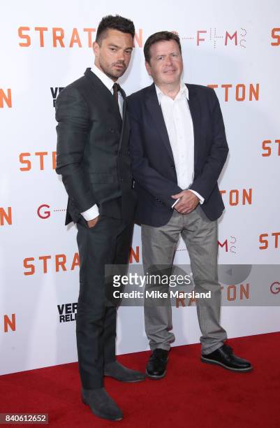 Dominic Cooper and Simon West attend the 'Stratton' UK Premier at Vue West End on August 29, 2017 in London, England.