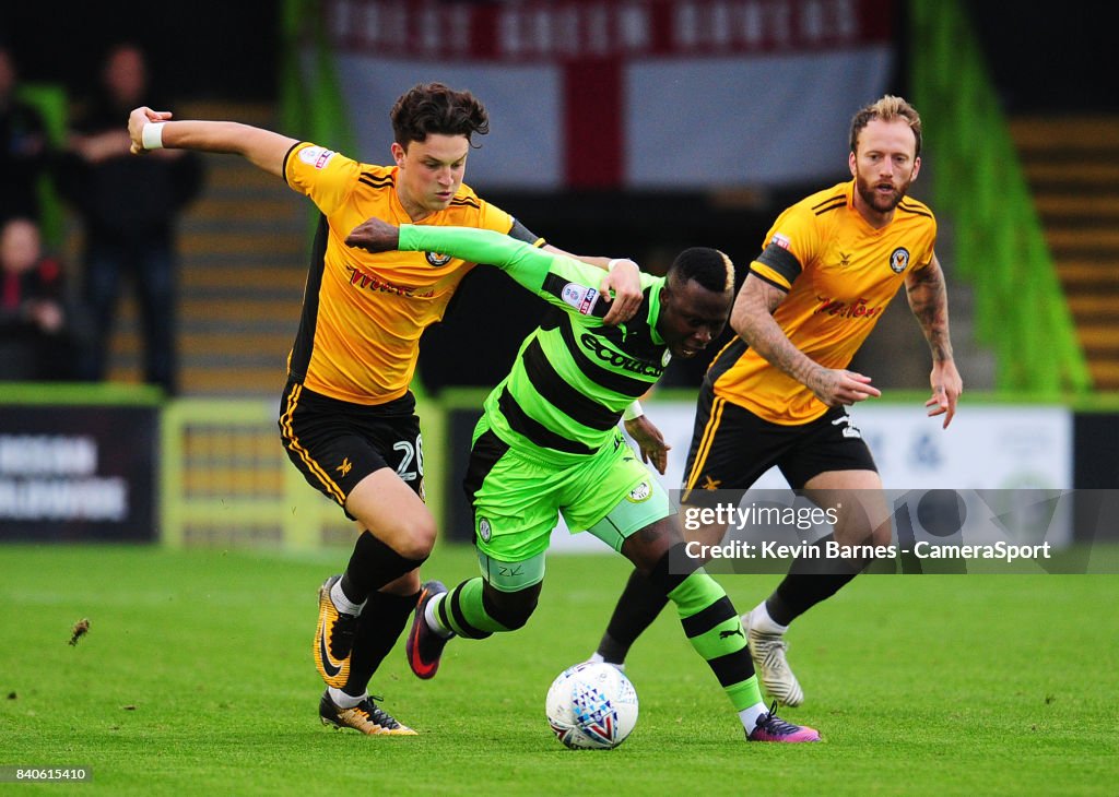 Forest Green Rovers v Newport County - Checkatrade Trophy