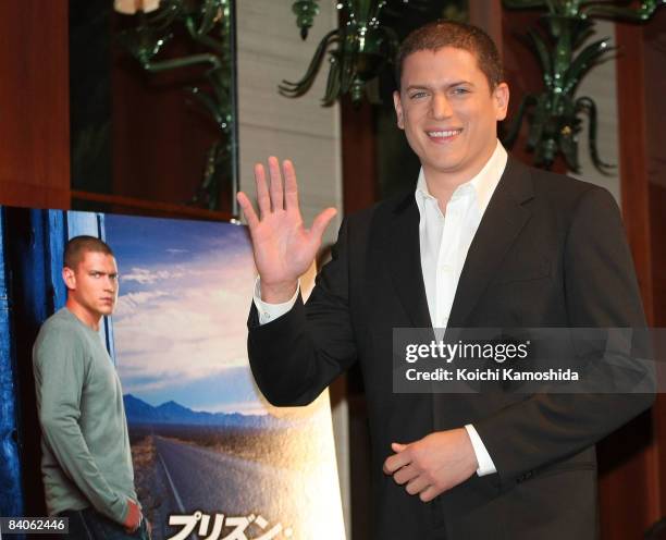 Actor Wentworth Miller attends the "Prison Break" press conference at Park Hyatt Tokyo on December 17, 2008 in Tokyo, Japan. The new series of the TV...