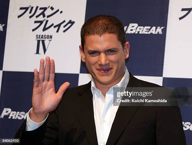 Actor Wentworth Miller attends the "Prison Break" press conference at Park Hyatt Tokyo on December 17, 2008 in Tokyo, Japan. The new series of the TV...