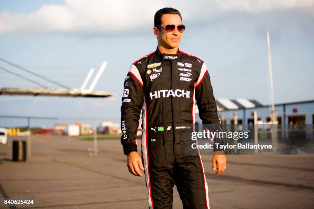 Team Penske driver Helio Castroneves is photographed for Sports Illustrated on August 19, 2017 at Pocono Raceway, Verizon IndyCar Series, at Long...