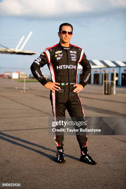 Team Penske driver Helio Castroneves is photographed for Sports Illustrated on August 19, 2017 at Pocono Raceway, Verizon IndyCar Series, at Long...