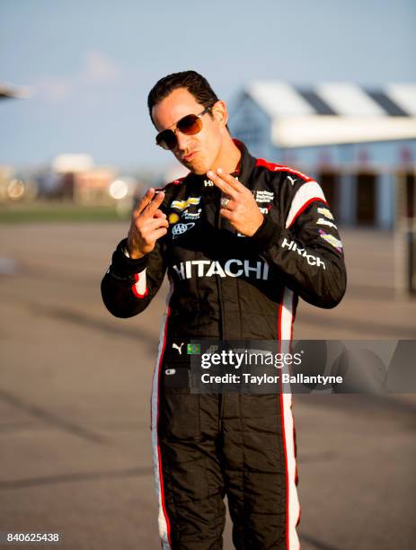 Team Penske driver Helio Castroneves is photographed for Sports Illustrated on August 19, 2017 at Pocono Raceway, Verizon IndyCar Series, at Long...