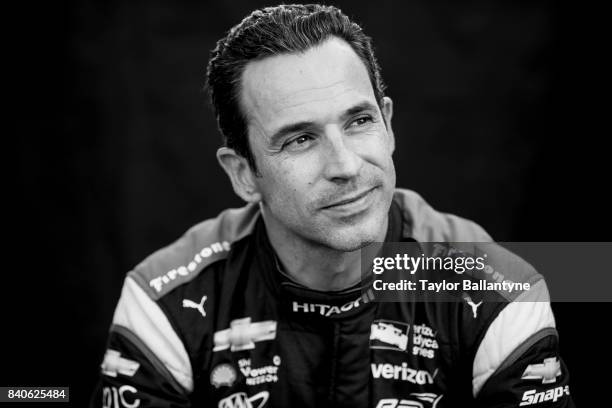 Team Penske driver Helio Castroneves is photographed for Sports Illustrated on August 19, 2017 at Pocono Raceway, Verizon IndyCar Series, at Long...