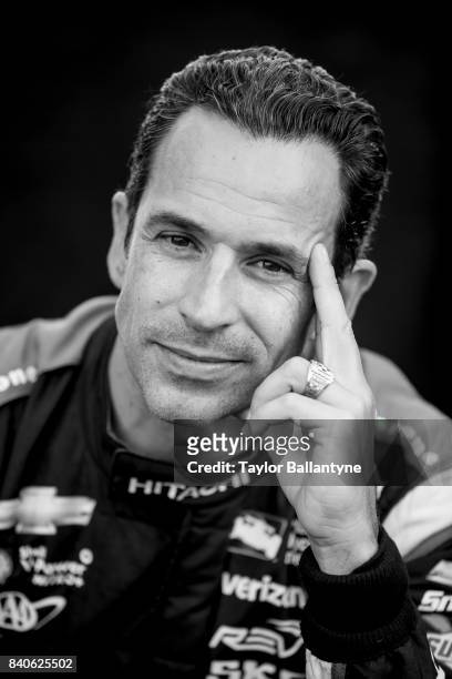 Team Penske driver Helio Castroneves is photographed for Sports Illustrated on August 19, 2017 at Pocono Raceway, Verizon IndyCar Series, at Long...