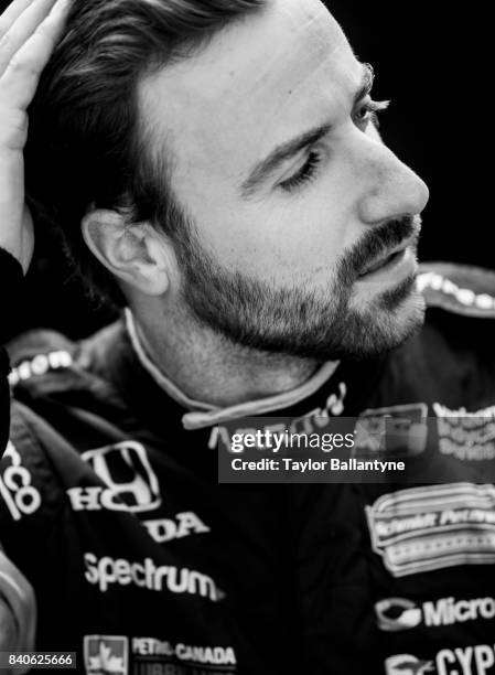 Schmidt Peterson Motorsports driver James Hinchcliffe is photographed for Sports Illustrated on August 20, 2017 at Pocono Raceway, Verizon IndyCar...