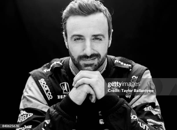 Schmidt Peterson Motorsports driver James Hinchcliffe is photographed for Sports Illustrated on August 20, 2017 at Pocono Raceway, Verizon IndyCar...