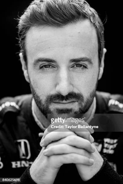 Schmidt Peterson Motorsports driver James Hinchcliffe is photographed for Sports Illustrated on August 20, 2017 at Pocono Raceway, Verizon IndyCar...