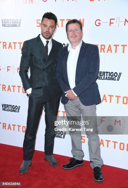 Dominic Cooper and Simon West attend the 'Stratton' UK Premiere at the Vue West End on August 29, 2017 in London, England.