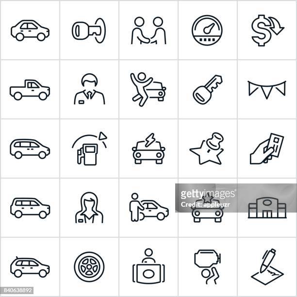 car dealership icons - car tire glyph stock illustrations