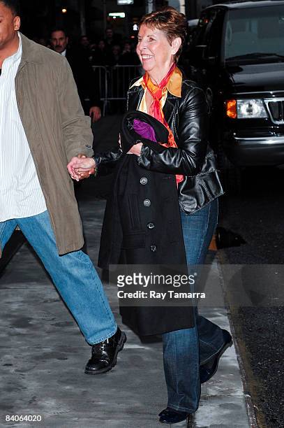 Tom Cruise's mother Mary Lee Pfeiffer visits the "Late Show with David Letterman" at the Ed Sullivan Theater on December 16, 2008 in New York City.