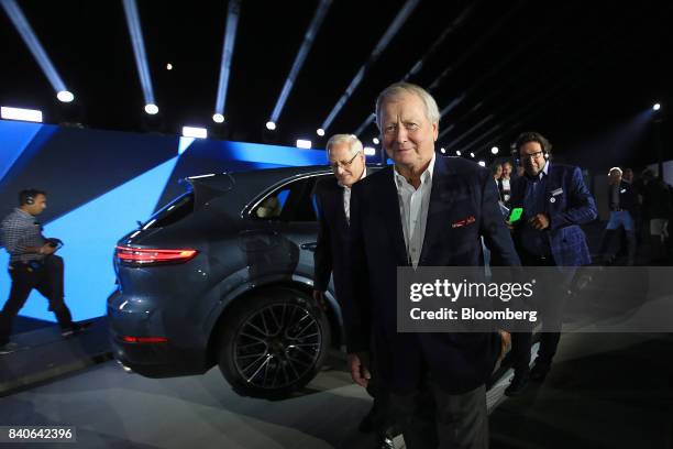 Wolfgang Porsche, chairman of Porsche SE, attends the launch event for the new Cayenne sport utility vehicle in Stuttgart, Germany, on Tuesday, Aug....